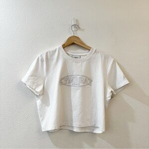 Bo&Tee Women's Crewneck Short Sleeve "Gymbrat" Cropped Tee‎ Shirt Size 2XL